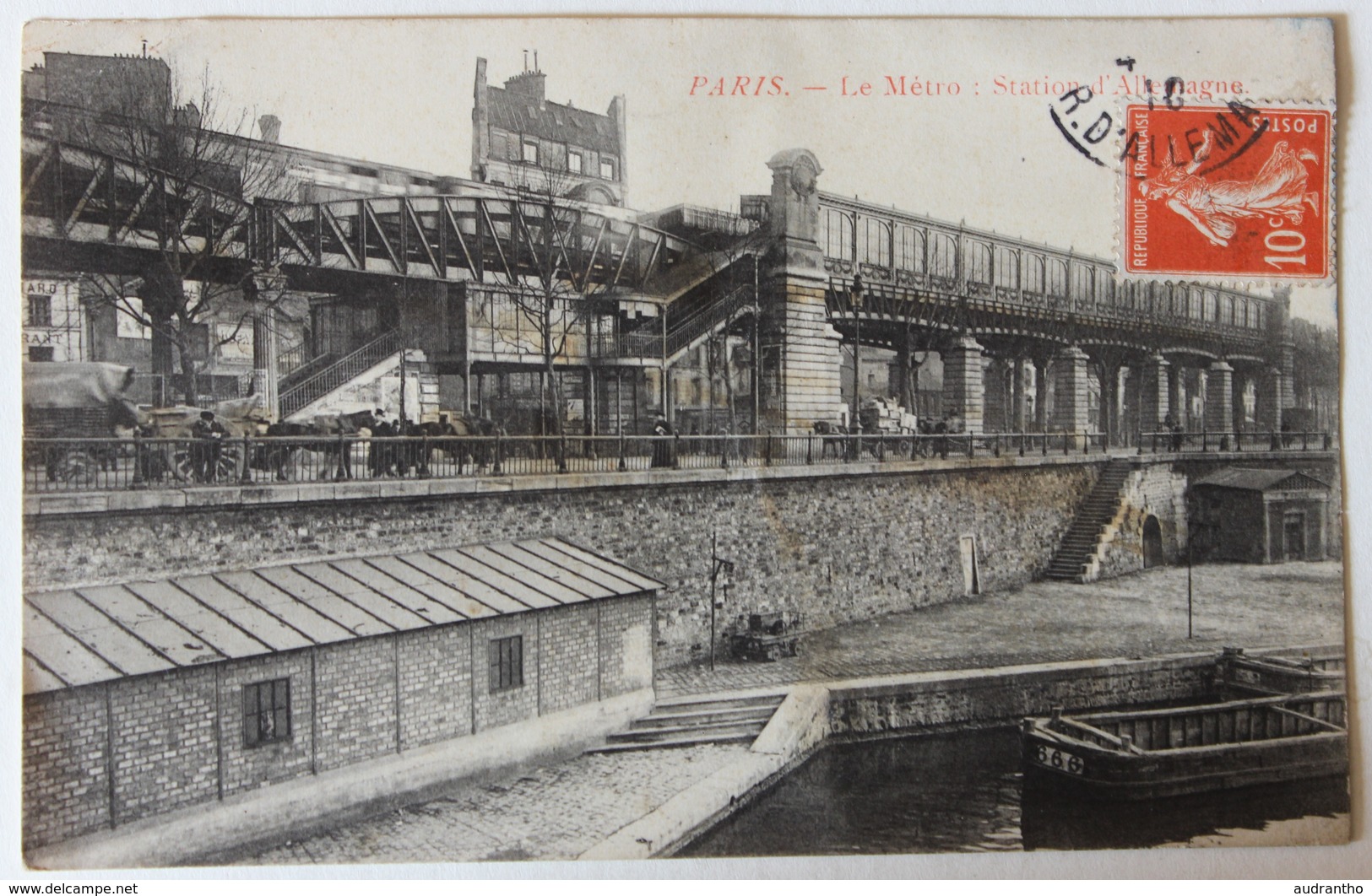 CPA 75 Paris Le Métro Station L'Allemagne 1910 Emile Diesnis Restaurateur à Avranches - Stations, Underground