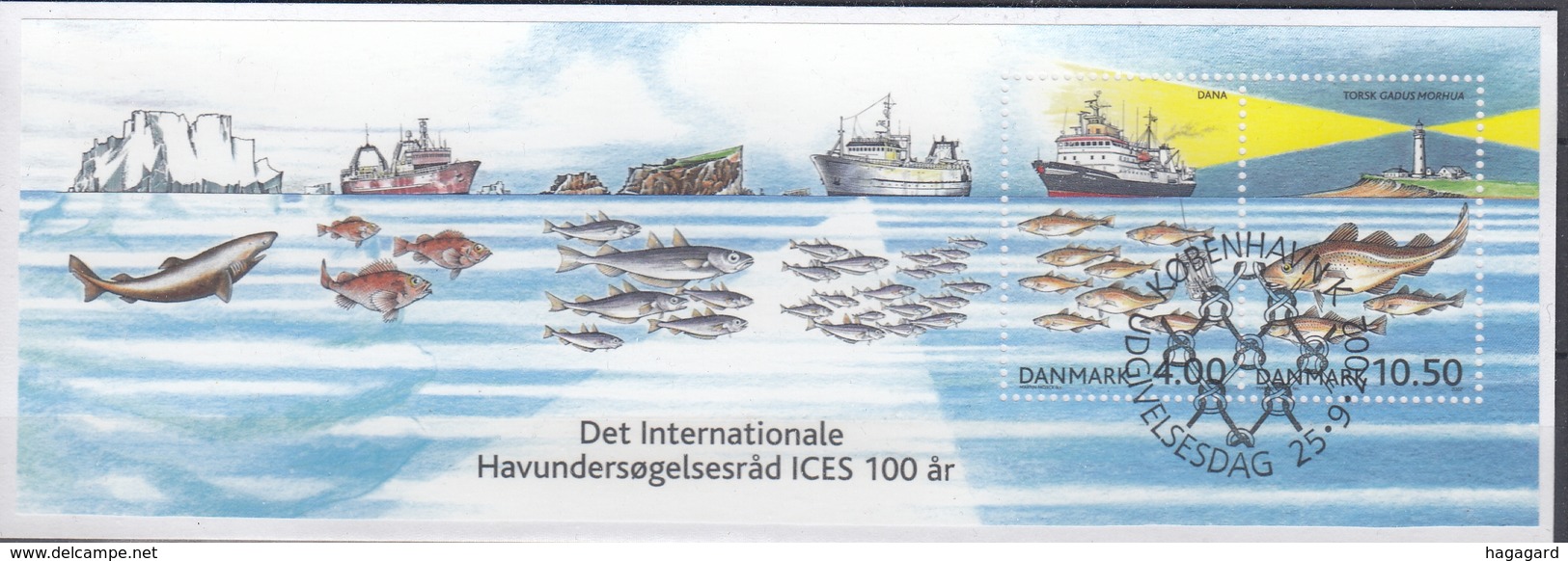 +Denmark 2002. Fishing. ICES. Bloc. Cancelled On Fragment - Blocs-feuillets