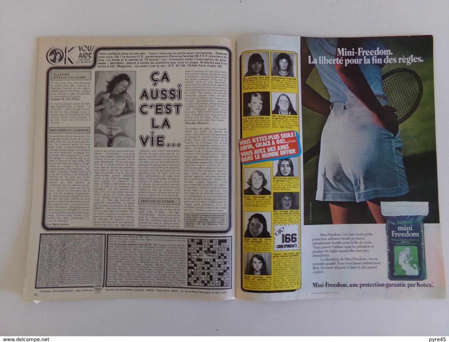 Revue " Ok age tendre " , n° 166, 1979, Amanda Lear, Cloclo, Tom Rod, Didier Marouani ..
