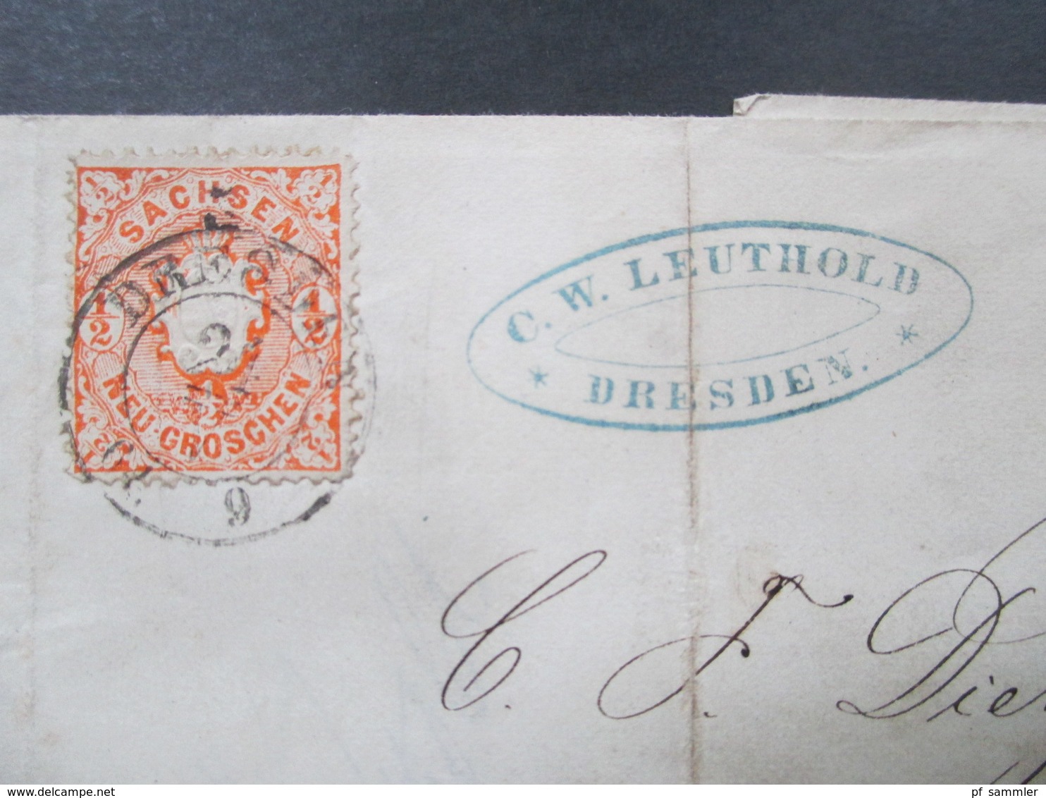 AD Sachsen 1864 Nr. 15 EF Farbe?? 2x Stempel K2 Dresden Und Rückseitig 2. Ausgabe Faltbrief Mit Inhalt - Saxe