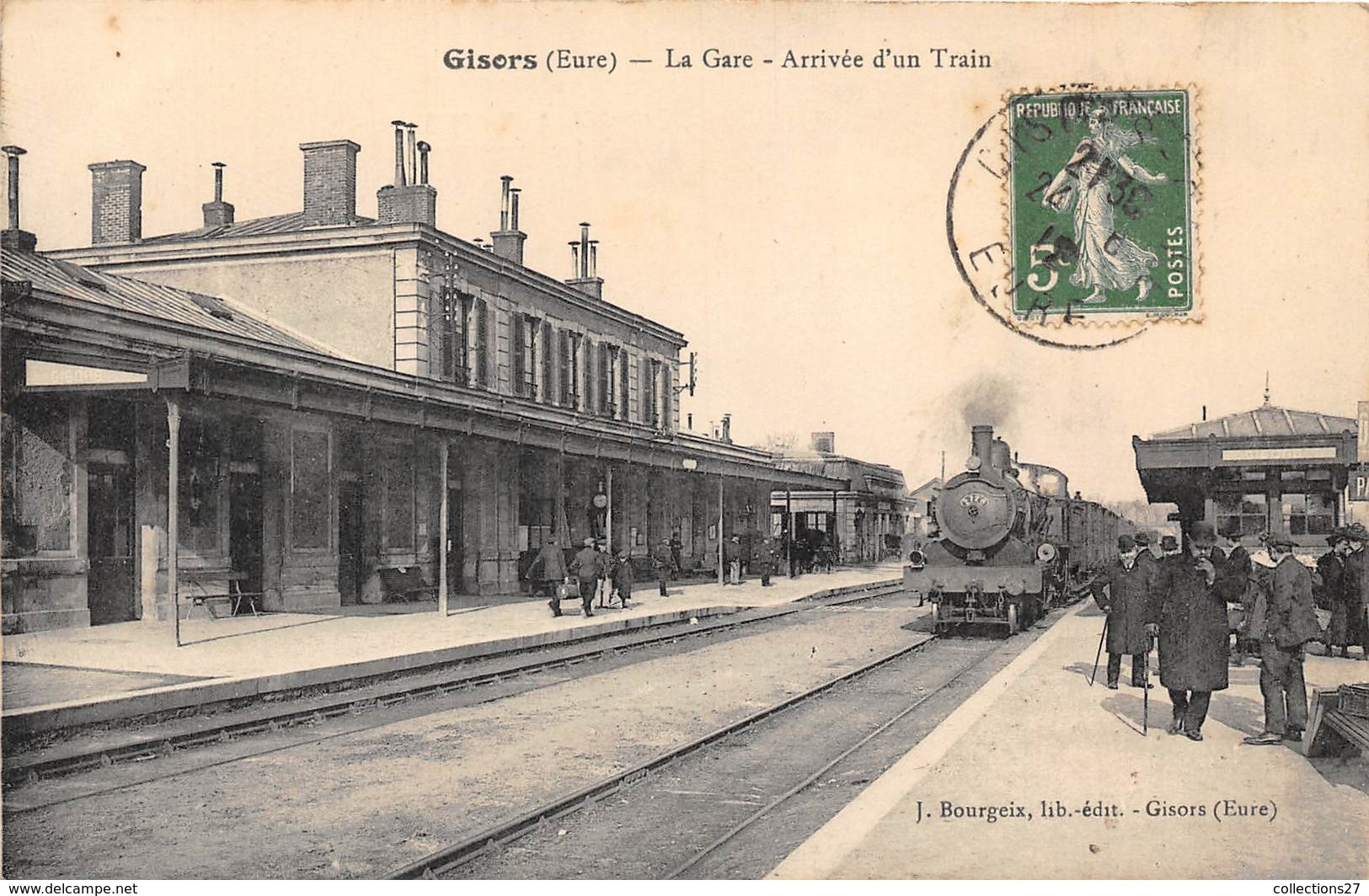 27-GISORS- LA GARE ARRIVEE D'UN TRAIN - Gisors