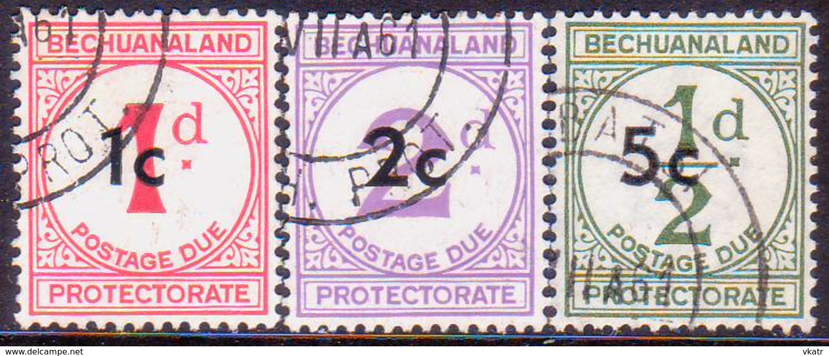 1961 BECHUANALAND Protectorate SG D7-D9 Postage Due Compl.set Used - 1885-1964 Bechuanaland Protectorate