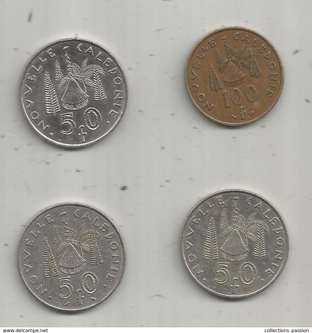 Monnaie, NOUVELLE CALEDONIE , 100 Francs 1999 ,  50 Francs 1967-2008-2009 , 2 Scans ,  LOT DE 4 MONNAIES - New Caledonia