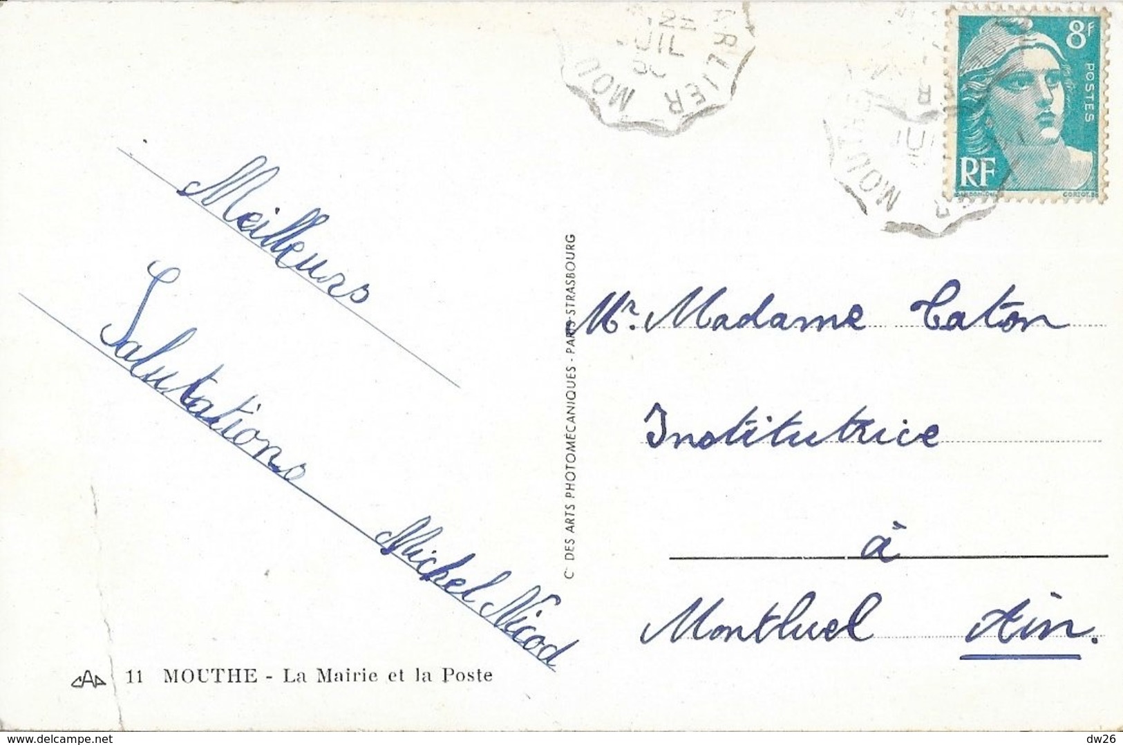 Mouthe - La Mairie Et La Poste - Carte CAP N° 11 - Mouthe