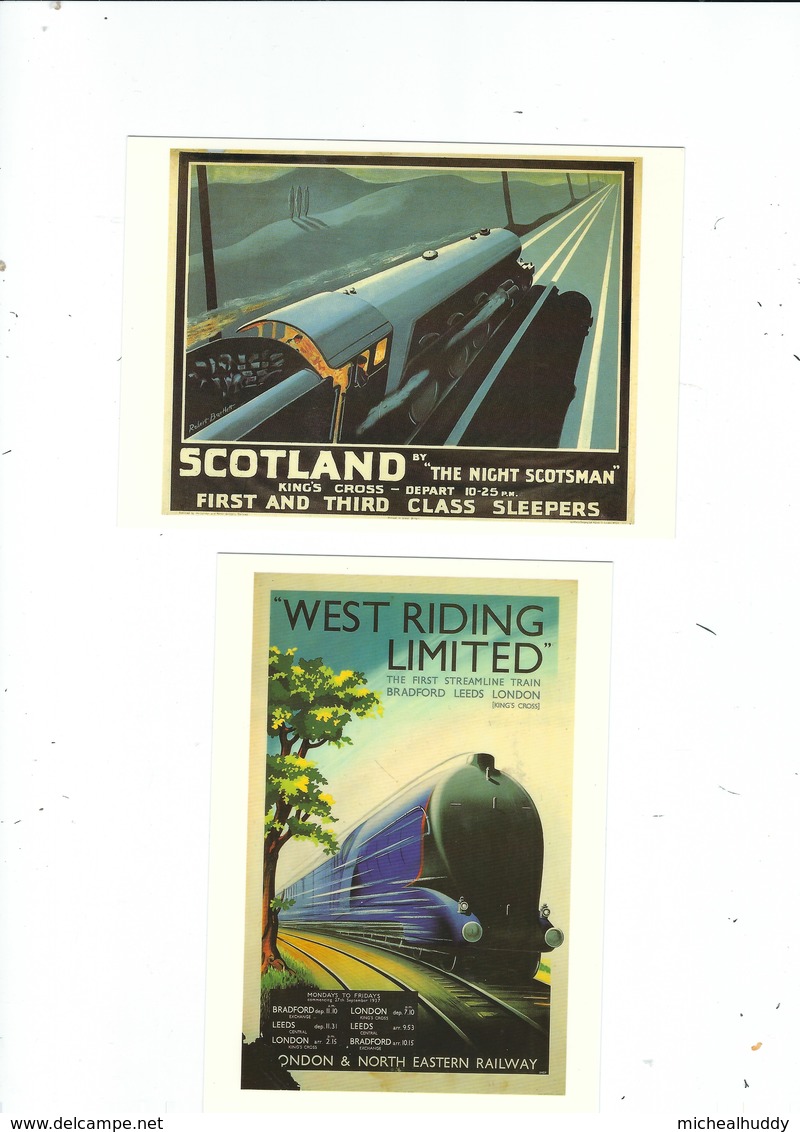 2 POSTCARDS RAIL POSTERS ON POSTCARDS   EXPRESS SERVICES - Other & Unclassified