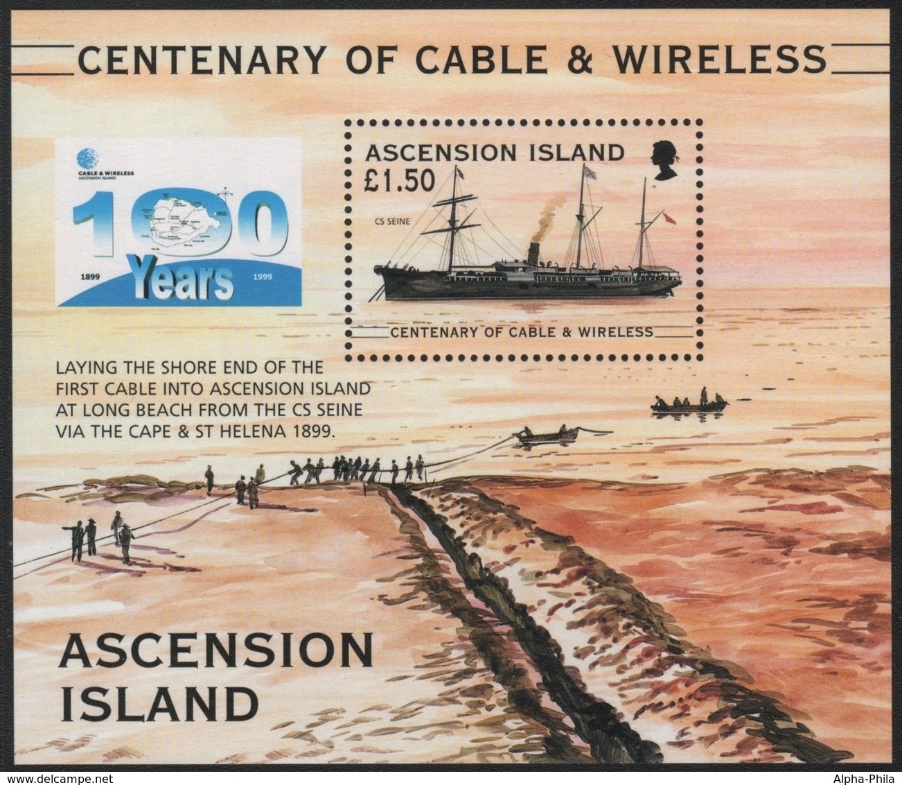 Ascension 1999 - Mi-Nr. Block 39 ** - MNH - Schiffe / Ships - Ascension