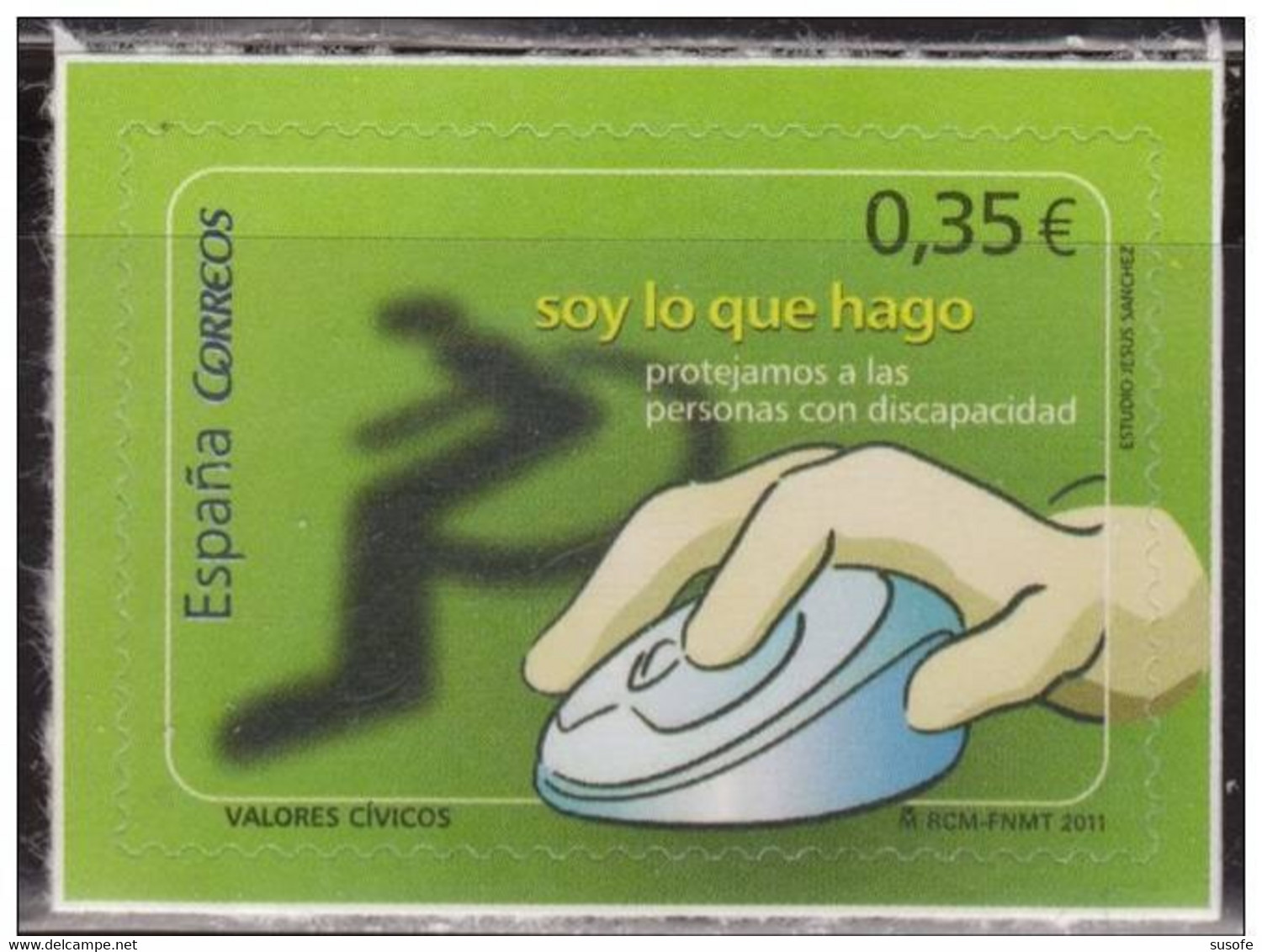 España 2011 Edifil 4640 Sello ** Valores Cívicos Proteccion Personas Discapacitadas Michel 4591 Yvert 4295 Spain Stamps - Nuevos