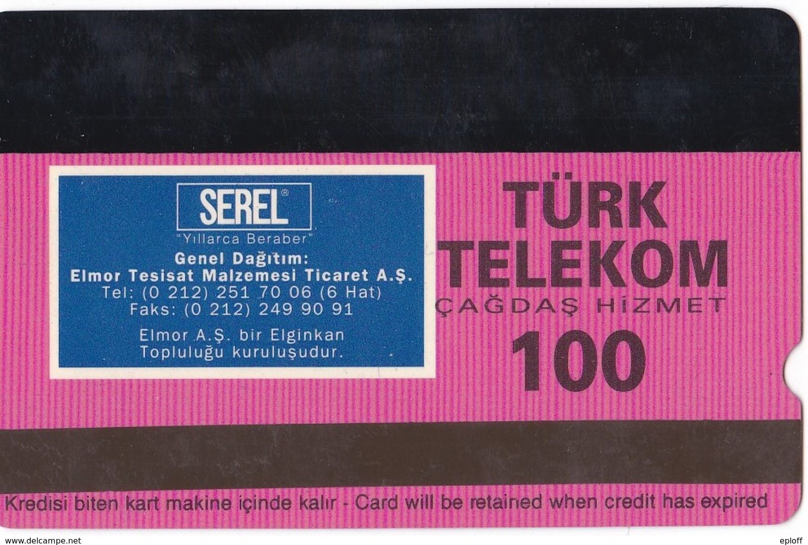 TURQUIE Carte Magnétique Alcatel    Serel Yillarca Beraber Kardelen-orkide Lavabo  100unités De 04.1997 - Türkei