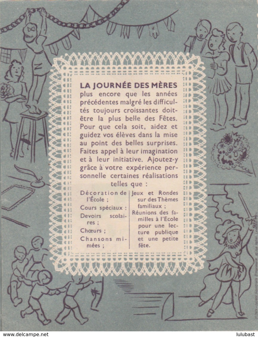 Période 40/45. Propagande En Faveur De "La Journée Des Mères." Du Commissariat Général à La Famille. - Unclassified