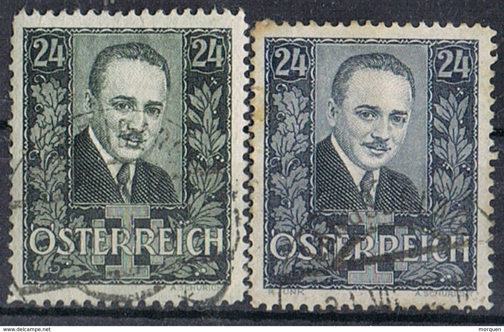 Serie Completa AUSTRIA, , Canciller Dollfuss 1934, Yvert 459-460 º - Usados