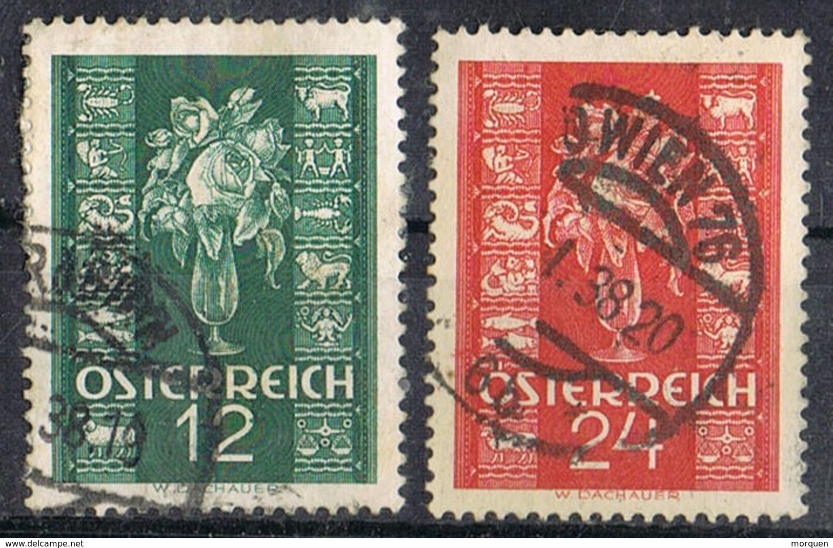 Serie Completa AUSTRIA, , Correspondencia Año Nuevo 1937, Yvert 515-516 º - Usados