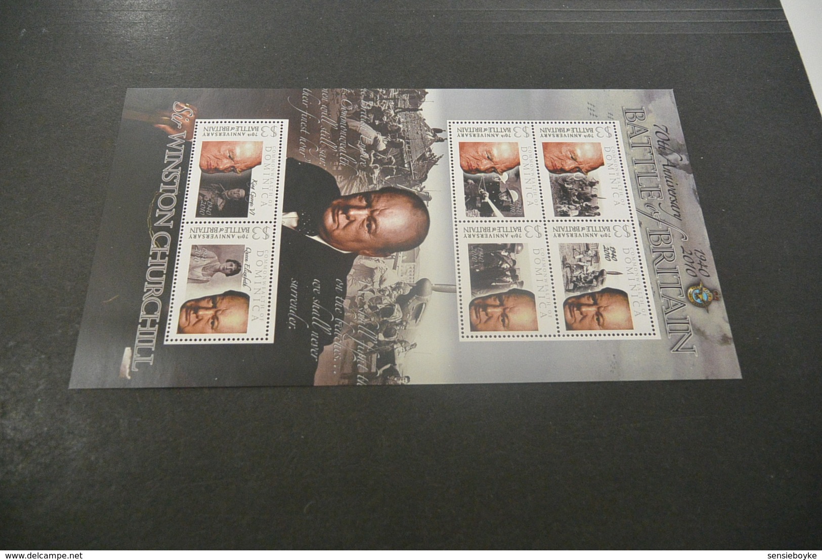 GR625 -personalised  Bloc MNh Dominica 2012 - World War II - Battle Of Britain - Sir Winston Churchill - Sir Winston Churchill