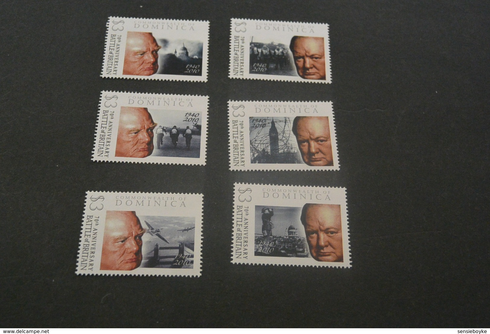 K22492 -personalised  Set MNh Dominica 2012 - World War II -  Sir Winston Churchill - Sir Winston Churchill