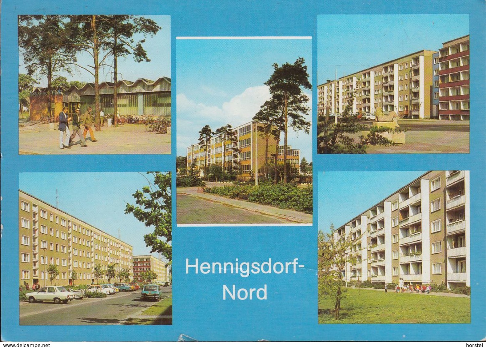 D-16761 Hennigsdorf - Alte Ansichten - Kaufhalle - Schule - Straßenansichten - 2x Nice Stamps ( 1990 Gel. ) - Henningsdorf