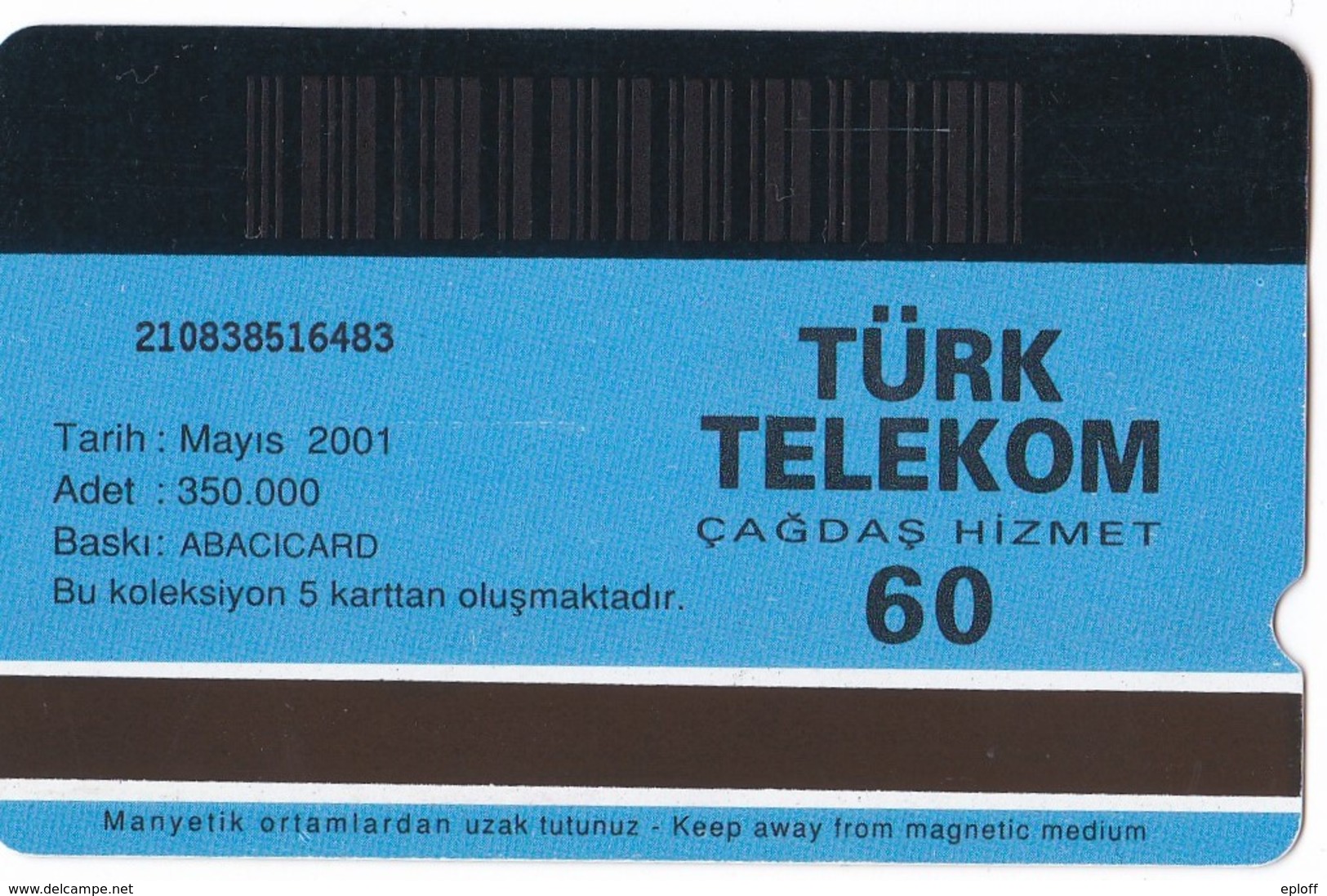 TURQUIE Carte Magnétique  Alcatel    Altin Kanatlar - Captain Fethi Bey   60 Unités De 05.2001 - Armee