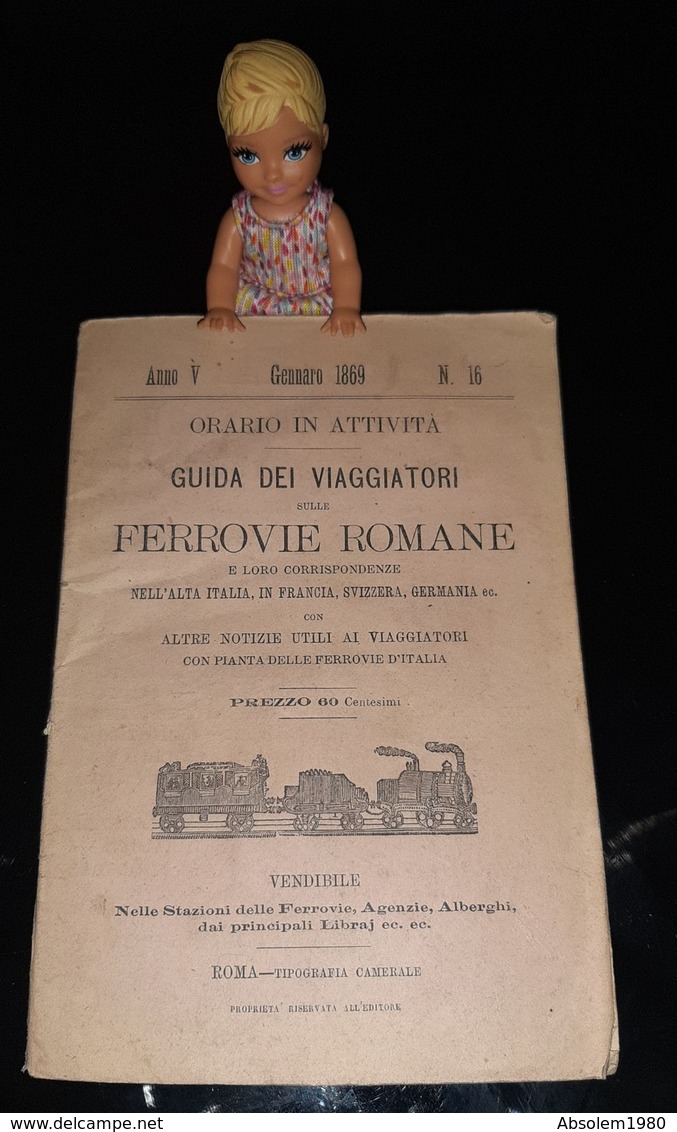 1869 GUIDE CHEMINS DE FER ROMAINS ITALIE FRANCE SUISSE + CARTE ET PUB GUIDA DEI VIAGGIATORI FERROVIE ROMANE ITALIA - Dépliants Turistici
