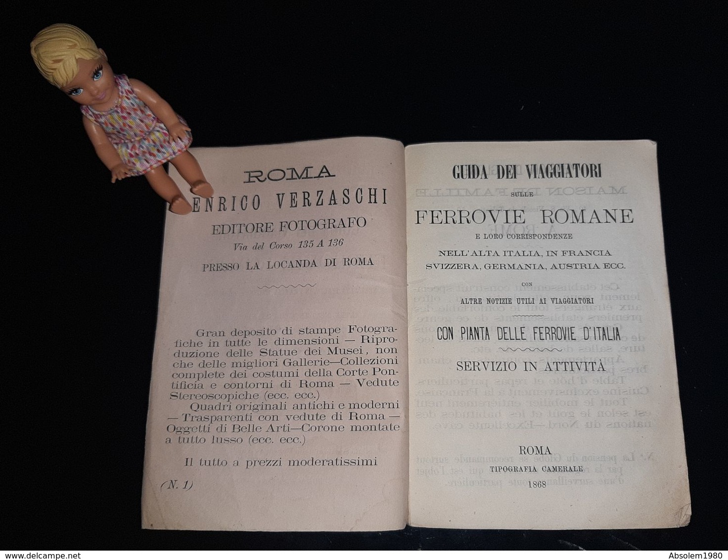 1869 GUIDE CHEMINS DE FER ROMAINS ITALIE FRANCE SUISSE + CARTE ET PUB GUIDA DEI VIAGGIATORI FERROVIE ROMANE ITALIA - Dépliants Turistici