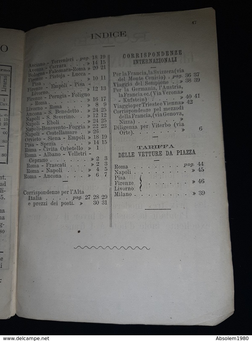 1869 GUIDE CHEMINS DE FER ROMAINS ITALIE FRANCE SUISSE + CARTE ET PUB GUIDA DEI VIAGGIATORI FERROVIE ROMANE ITALIA - Dépliants Turistici