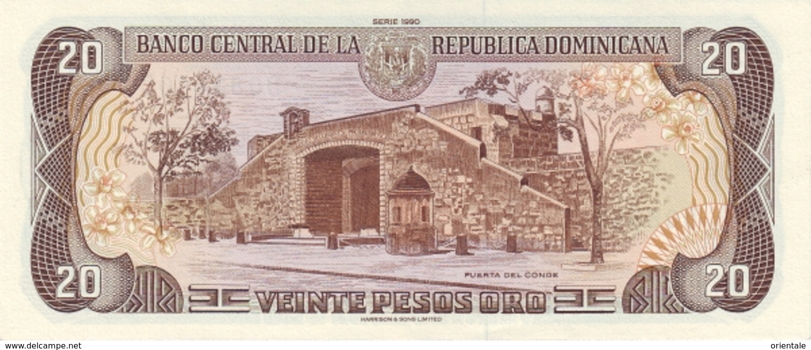 DOMINICAN REPUBLIC P. 133 20 P 1990 UNC - Dominicaine