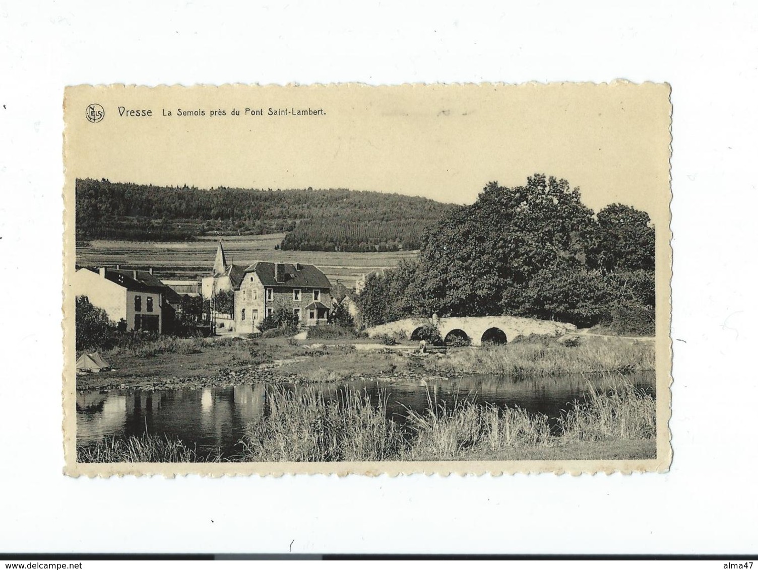 Vresse-sur-Semois - La Semois Près Pont ST. Lambert, Maisons - Circulé 1954 - Nels / Auberge Du Pont ST Lambert - Vresse-sur-Semois