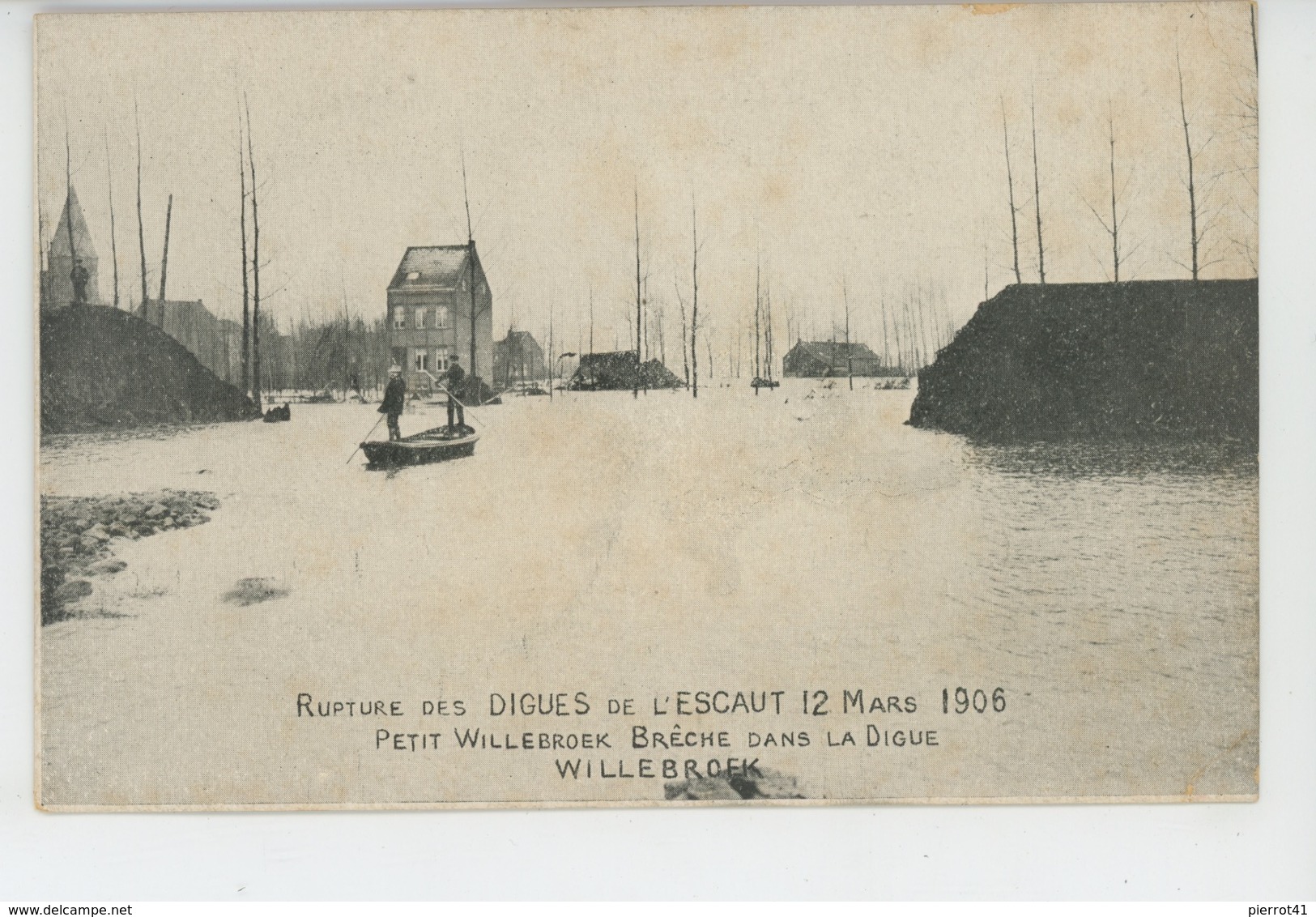 BELGIQUE - ANVERS - Rupture Des Digues De L'Escaut Le 12 Mars 1906 - PETIT WILLEBROEK - Brêche Dans La Digue - Willebroek