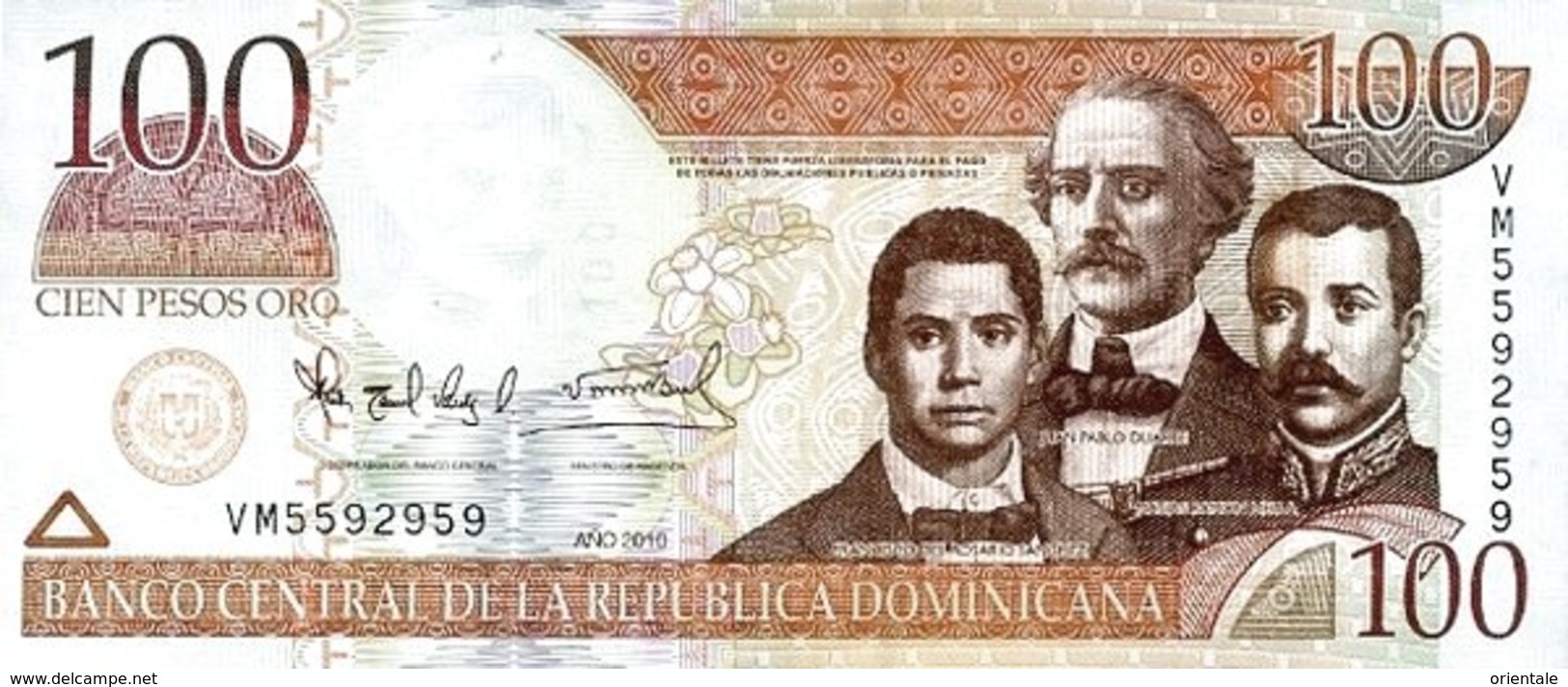 DOMINICAN REPUBLIC P. 177c 100 P 2010 UNC - Dominicana