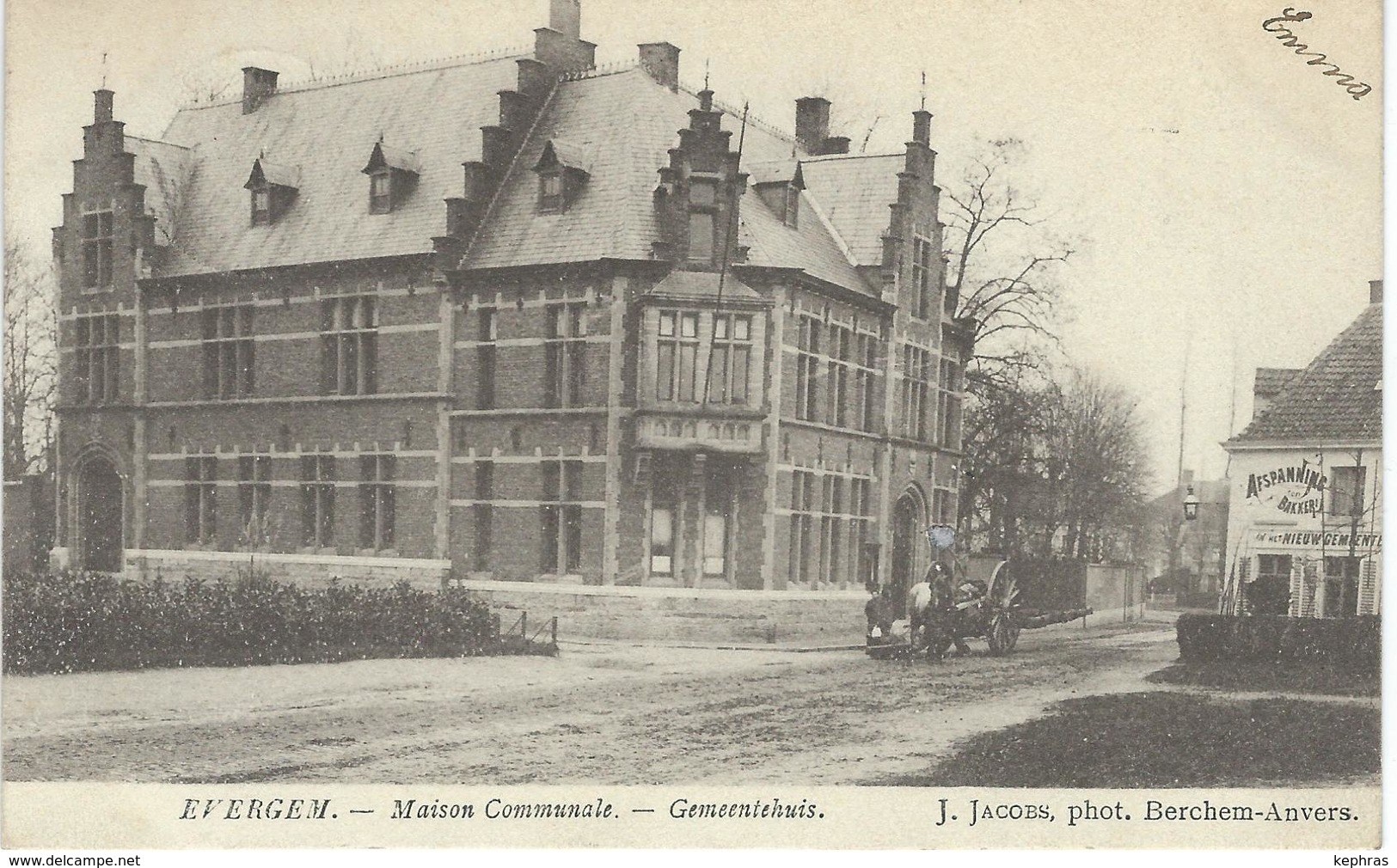 EVERGEM : Maison Communale - Gemeentehuis - Cachet De La Poste 1906 - Evergem