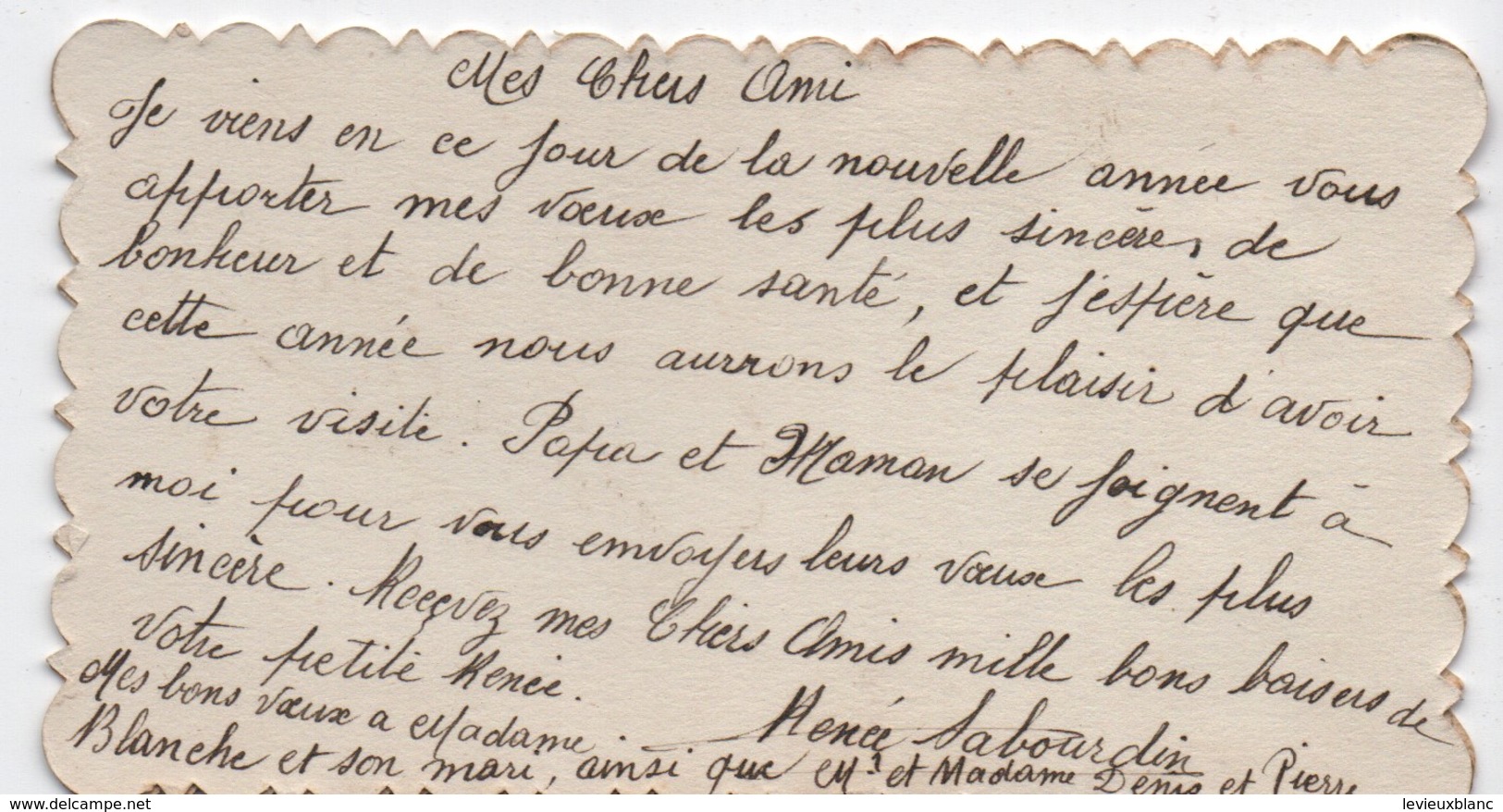 Carte De Voeux/BONNE ANNEE/Composition Florale( Pensées) En Tissu/Brodée Sur Tulle/Renée SABOURDIN/vers 1930     CVE150 - Neujahr