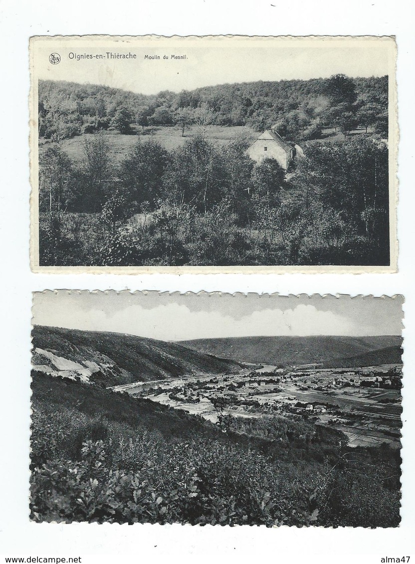 Oignies-en-Thiérache - LOT 2 CP (N°4) - Moulin Du Mesnil - Vue Du Haut Du Risque Tout - Circulé Vers 1950 - Philippeville