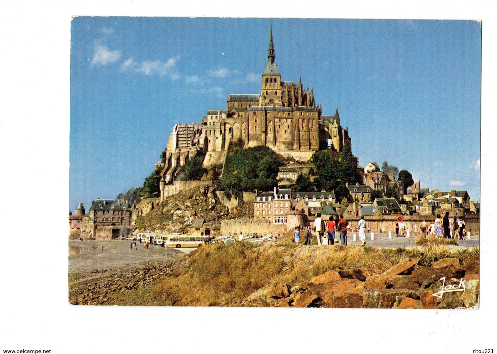 Cpm - 50  - Mont St Michel - Arrivée Au Mont - Jack 4171 - Travaux échafaudage Autobus - Le Mont Saint Michel