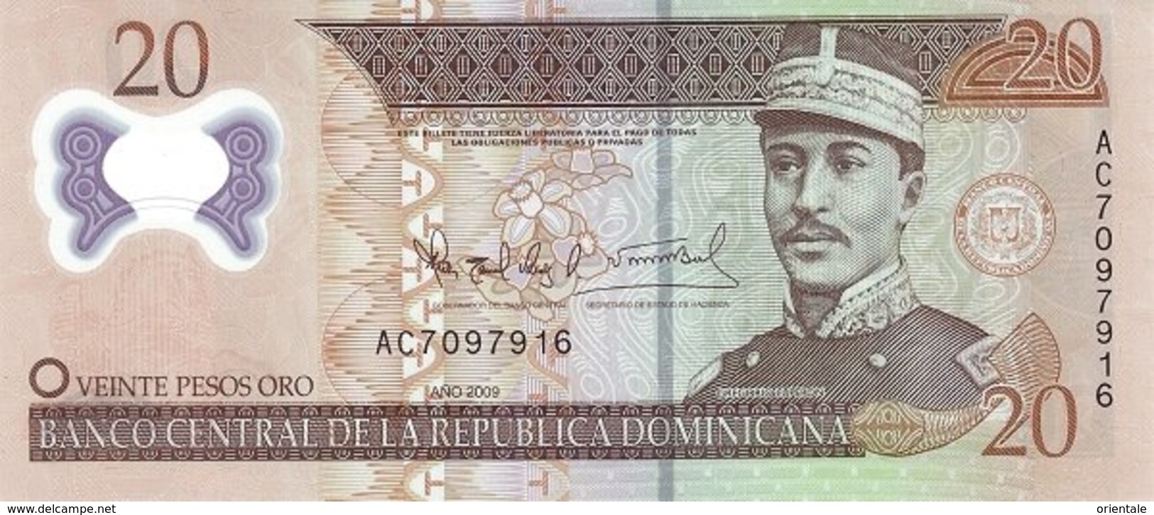 DOMINICAN REPUBLIC P. 182 20 P 2009 UNC - Dominikanische Rep.