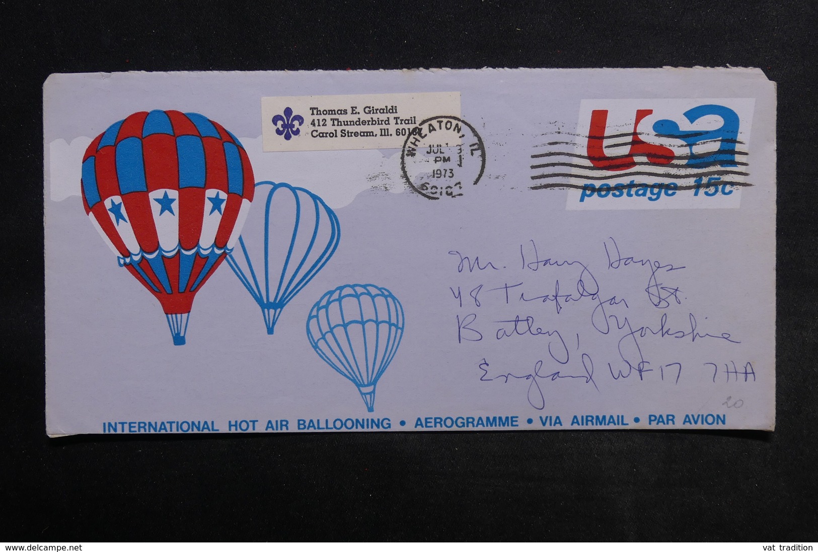 ETATS UNIS - Aérogramme Par Ballon En 1973 , à Voir - L 33875 - 1961-80