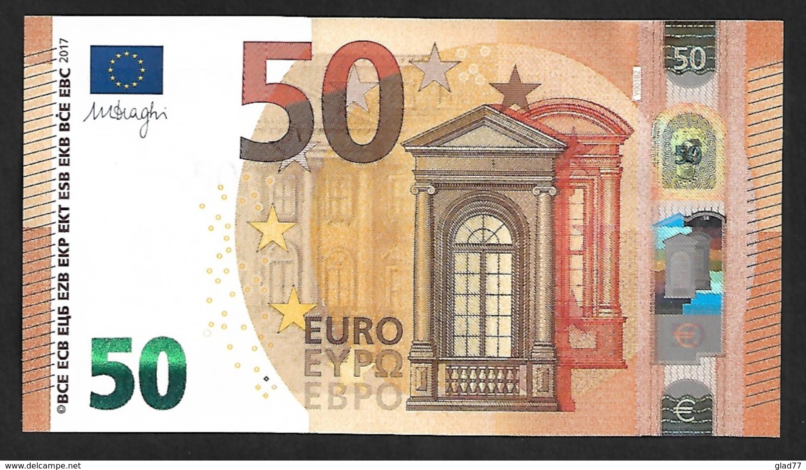 New Issue! Greece  "Y" 50  EURO ! Draghi  Signature! UNC  (from Bundle) "Y" Printer  N001B2 ! - 50 Euro