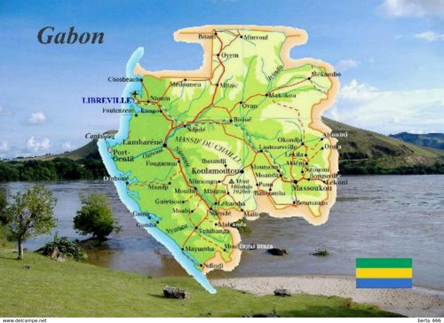 Gabon Country Map New Postcard Gabun Landkarte AK - Gabun