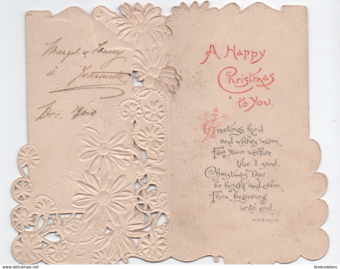 Carte De Voeux/A Happy Christmas To You/Marguerites/therres Gladness In Remembrance/TUCK & SONS/vers 1900-10   CVE152 - Décoration De Noël