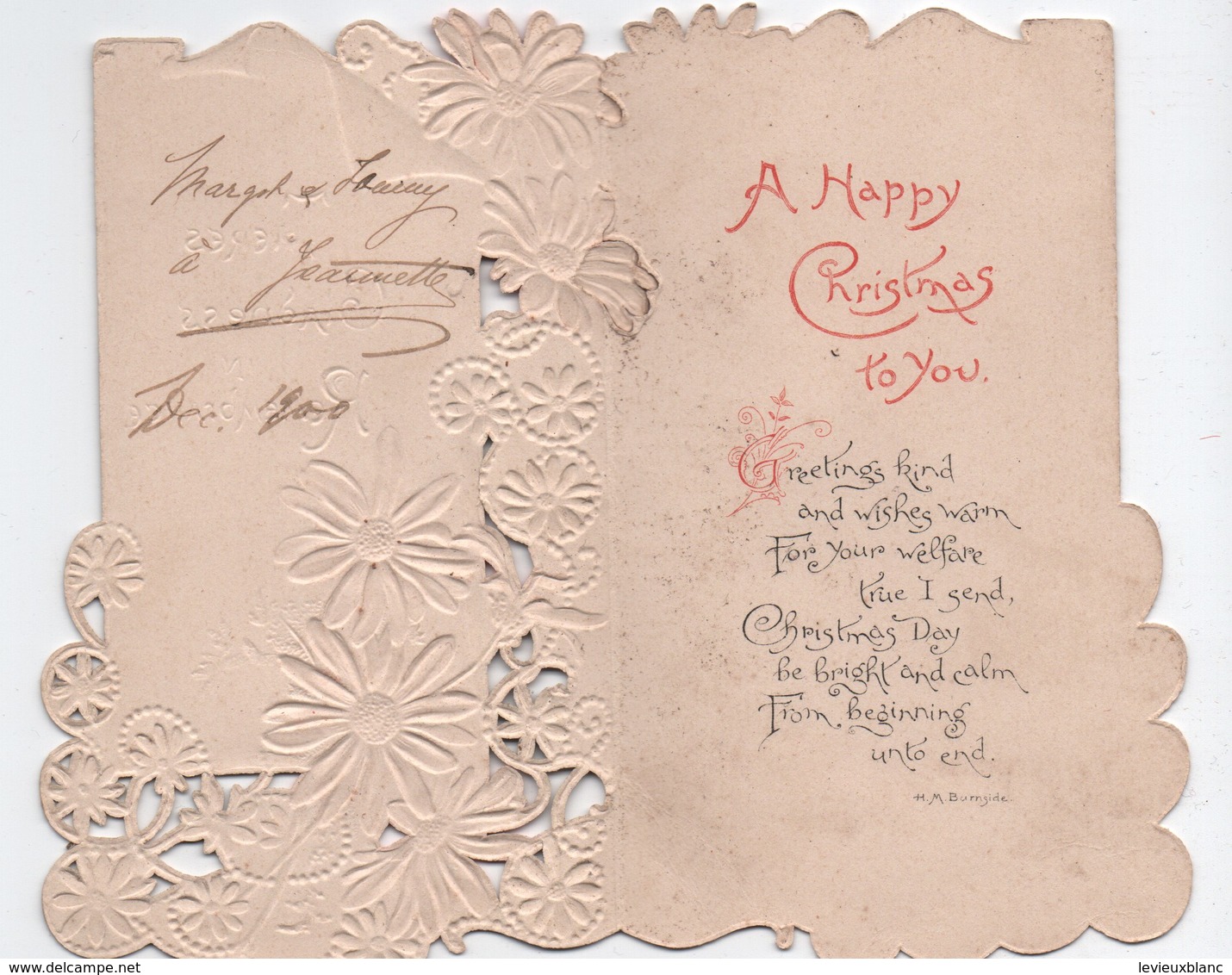 Carte De Voeux/A Happy Christmas To You/Marguerites/therres Gladness In Remembrance/TUCK & SONS/vers 1900-10   CVE152 - Decorazioni Natalizie