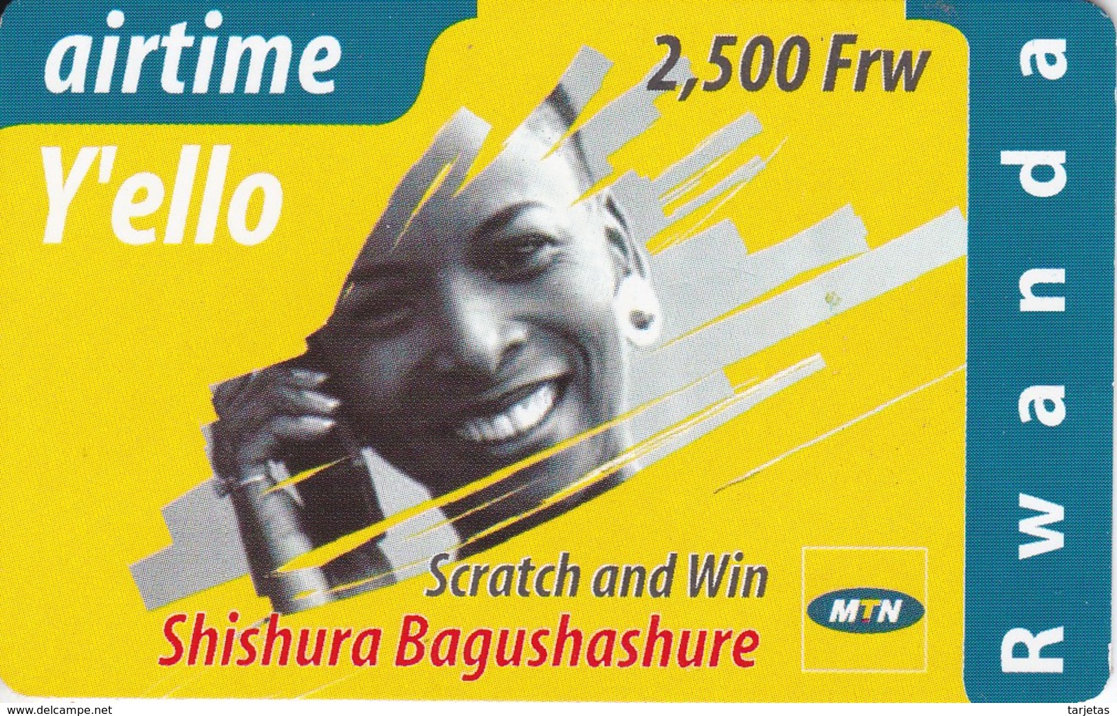 TARJETA DE RUANDA DE AIRTIME Y'ELLO DE 2500 FRW CADUCIDAD 01-12-2004 (RWANDA) - Rwanda