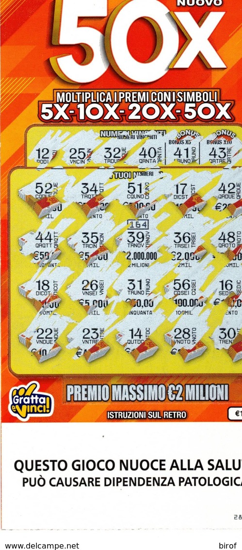 GRATTA E VINCI   - NUOVO 50 X  € 10.00 - USATO (SERIE STELLA NUOCE ALLA SALUTE) - Biglietti Della Lotteria