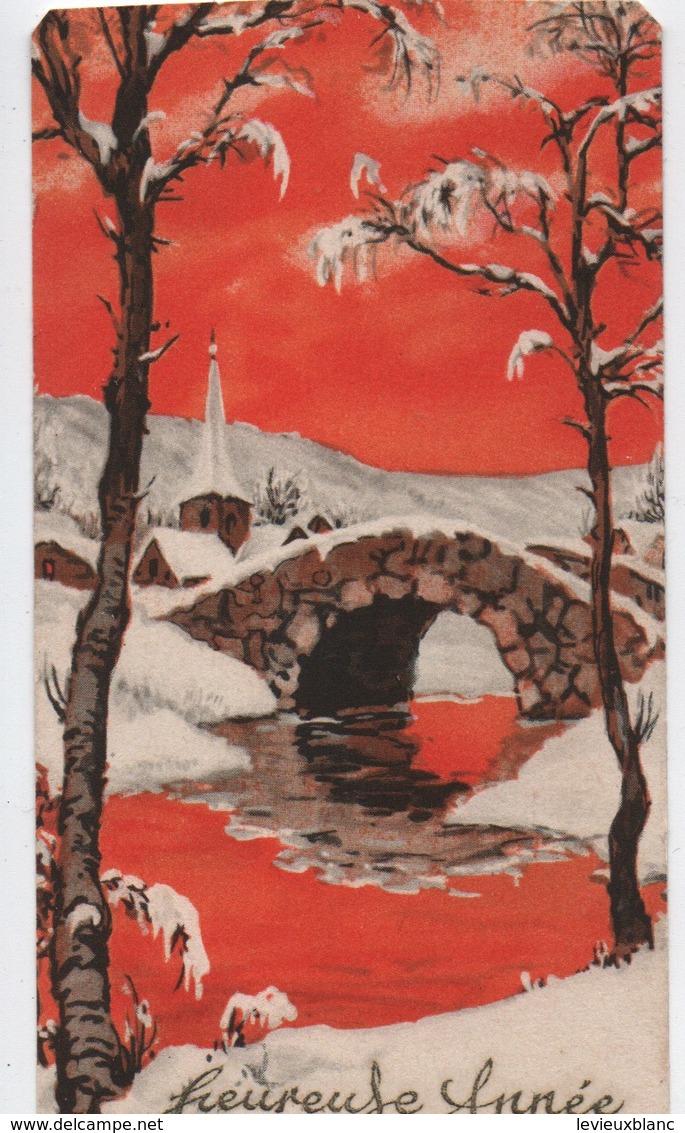 Carte De Voeux/Heureuse Année/ Petit Pont De Pierre Sous La Neige/ Vers 1920-1930   CVE154 - Nouvel An