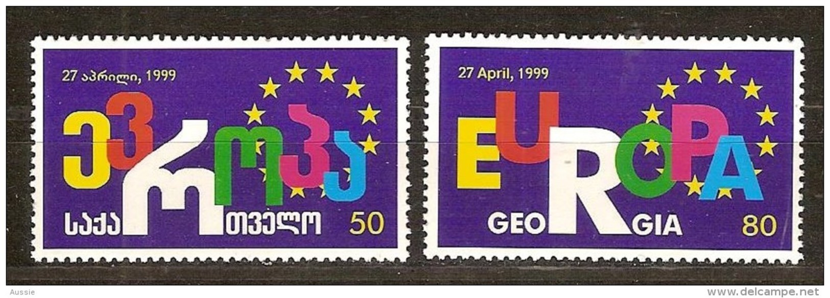 Georgie Georgia 1999 Yvertnr 238-239 *** MNH Cote 4,50 Euro  Conseil De L' Europe - Géorgie