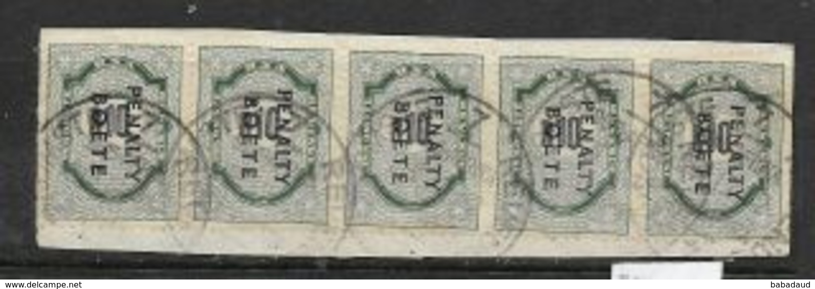 South Africa, 1980s, R10 PENALTY / BOETE, Strip Of 5, Used On Fragment - Other & Unclassified