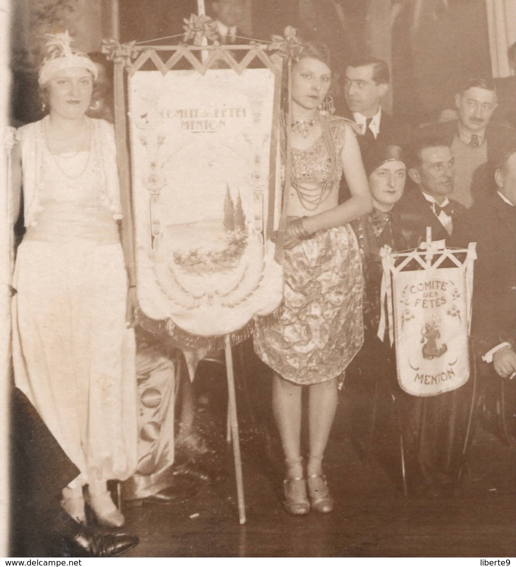 Menton 1934 Gde Photo Fete Du Citron ? Comité Des Fêtes - Guerre, Militaire