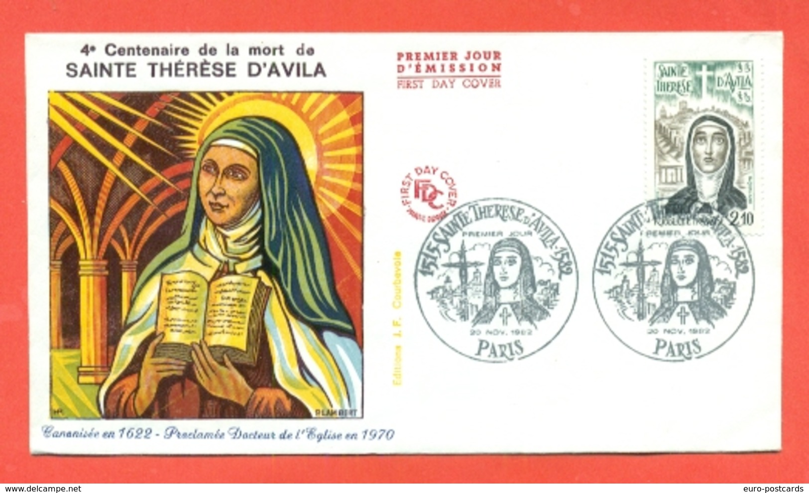 SANTI - SPAGNA  - 1970 - SANTA TERESA D'AVILA - SAINTE THERESE D'AVILA - FDC