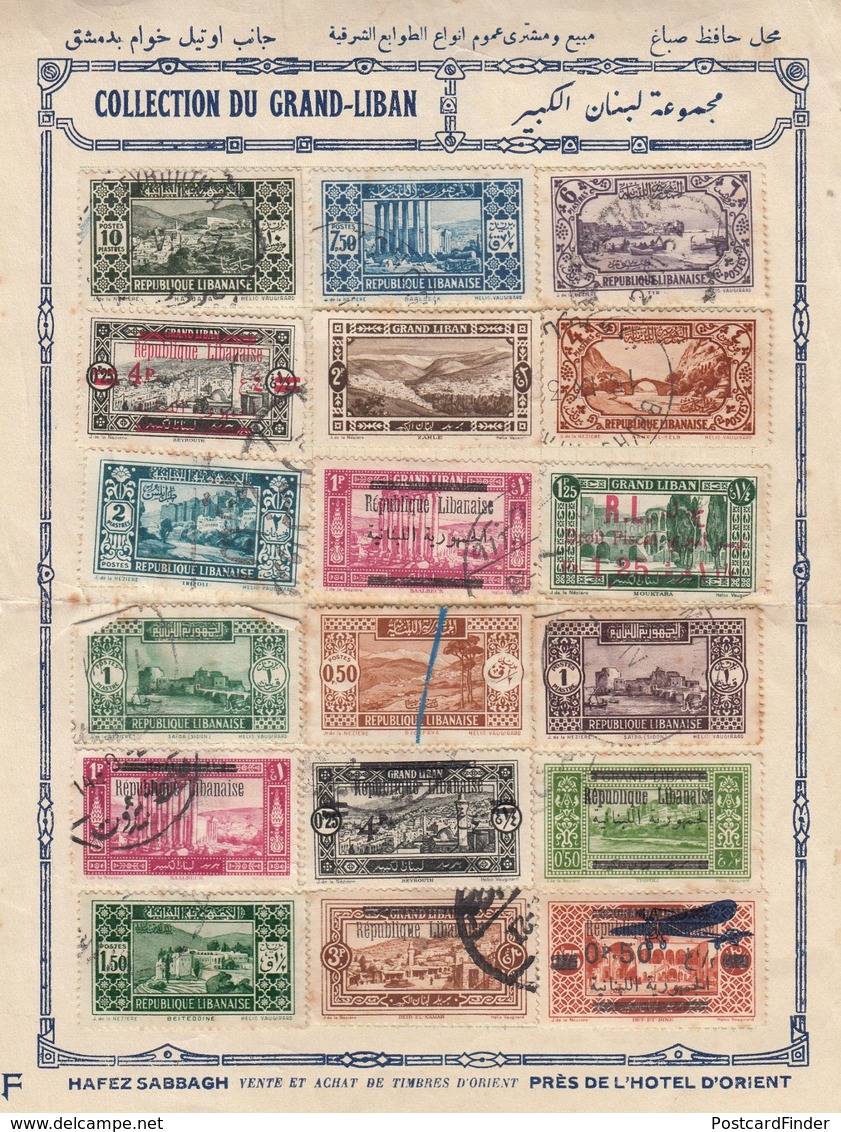 Collection De Grand Liban Lebanon Stamp Sheet - Sin Clasificación