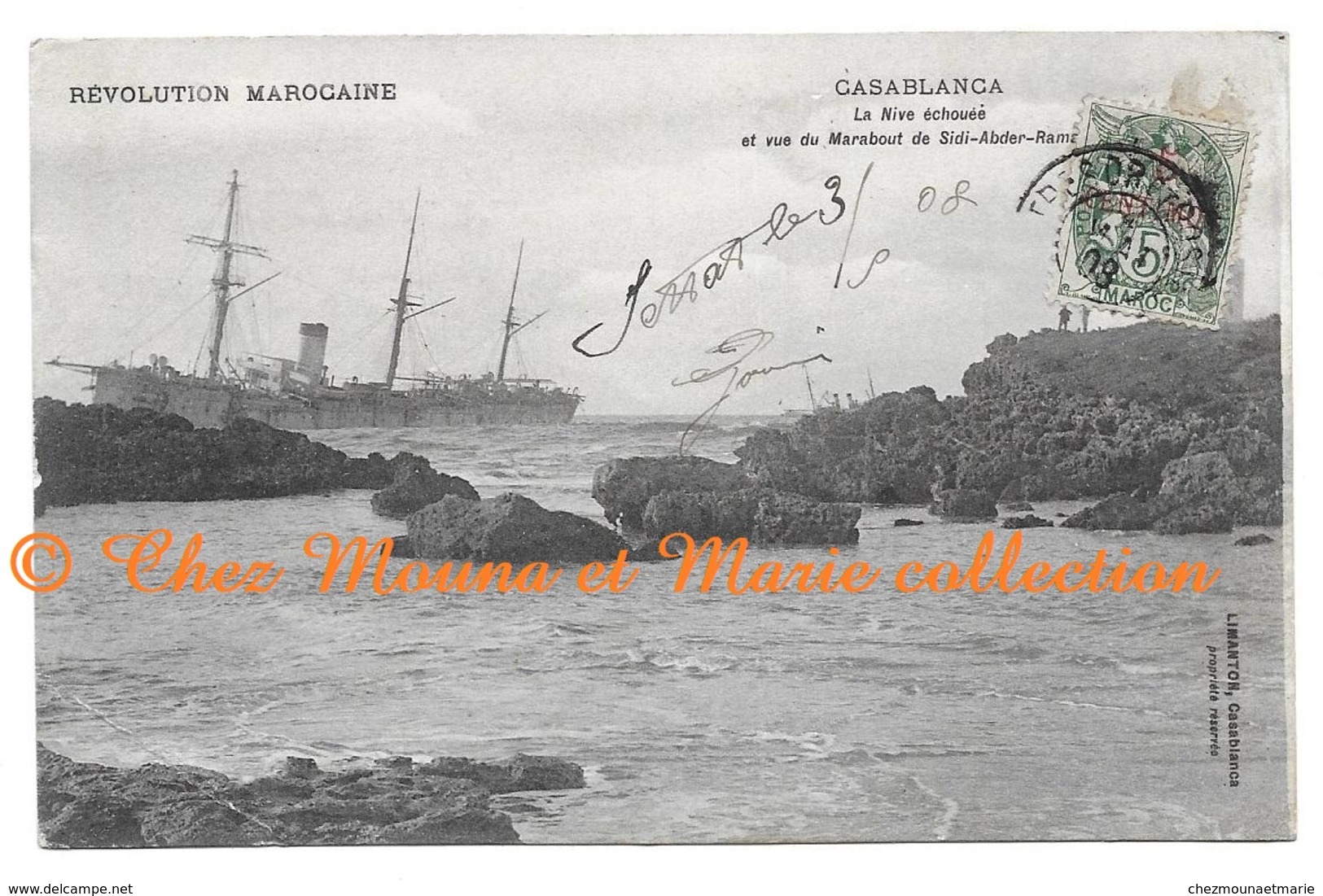 MAROC CASABLANCA NIVE ECHOUEE MARABOUT SIDI ABDER - CAD TRESOR ET POSTES  - CPA MILITAIRE - Guerres - Autres