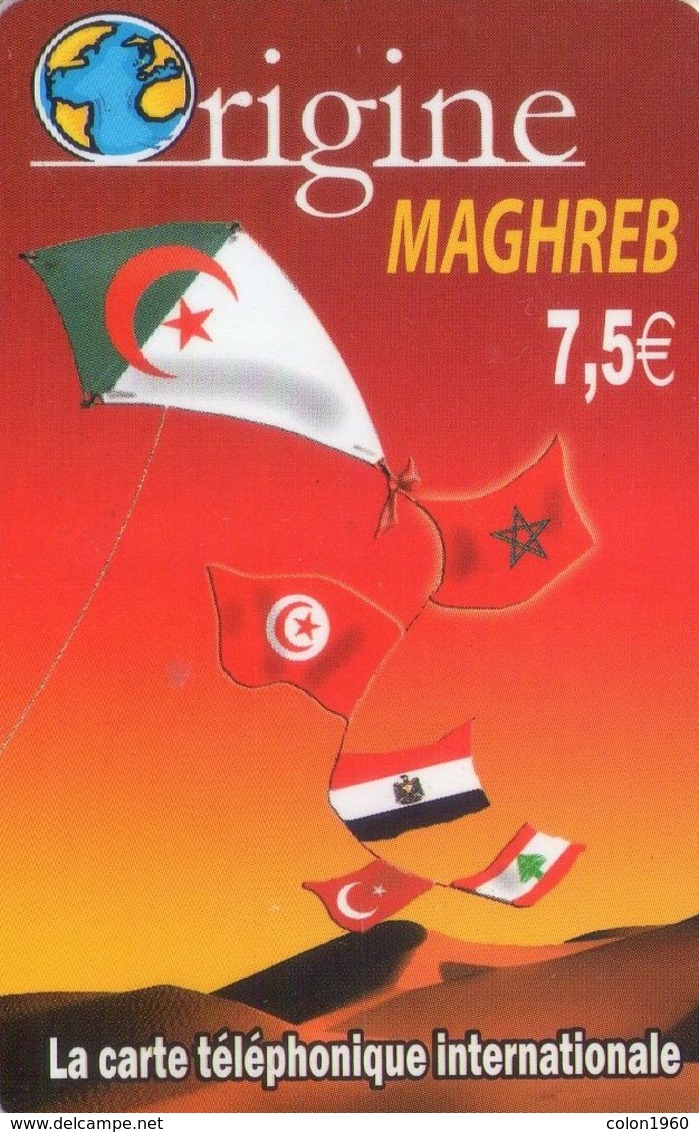 TARJETA TELEFONICA DE FRANCIA, (PREPAGO). MAGHREB Origine France, Flags, Sahara Desert. FR-PRE-TEL2-0091A. (813) - Otros & Sin Clasificación