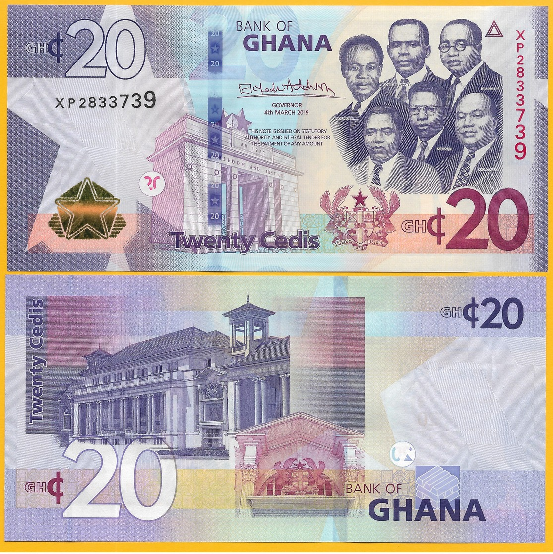 Ghana 20 Cedis P-new 2019 UNC Banknote - Ghana