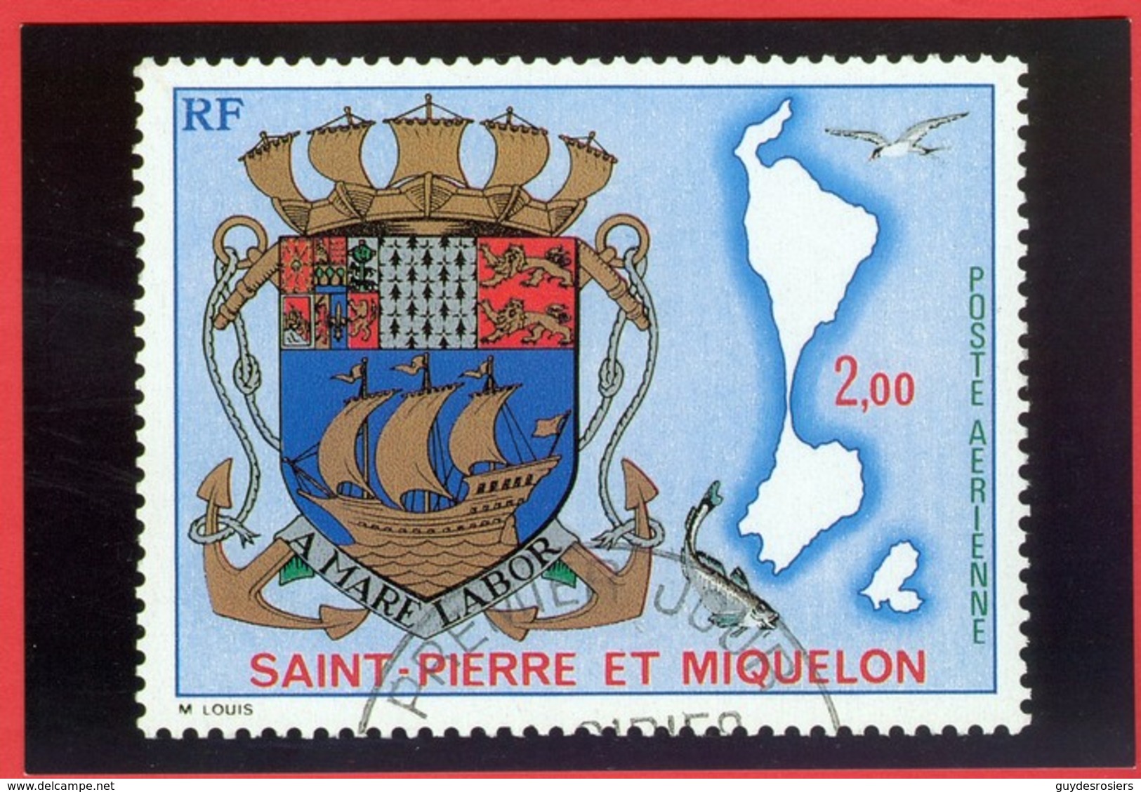 Armoiries St-Pierre Et Miquelon. Carte Postale Neuve / Mint Post Card; Timbre Scott Stamp # C 55 (0262) - Saint-Pierre-et-Miquelon