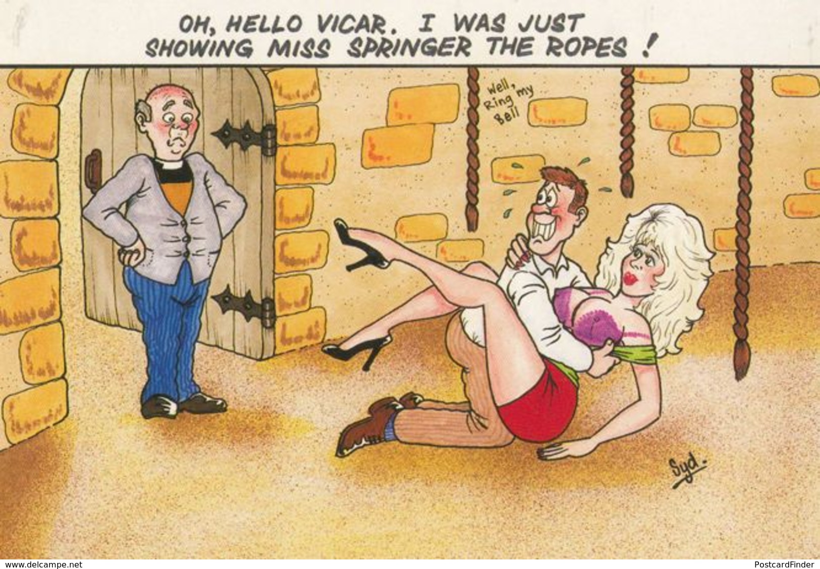 Vicar & Lady Making Love In Bellringing Bellringer Room Comic Humour Postcard - Humour