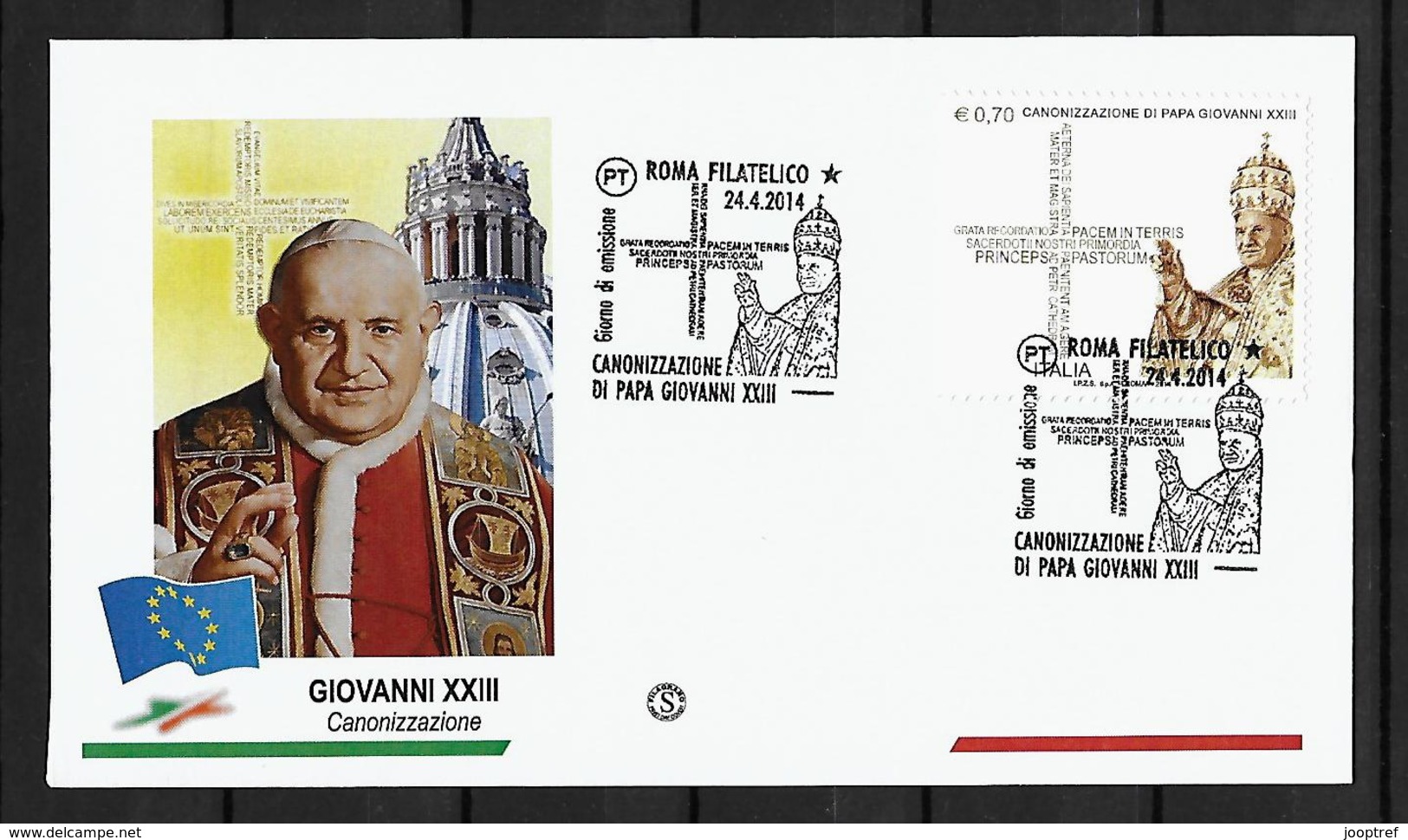 2010 Joint/Congiunta Italy And Vatican, FDC ITALY WITH 1 STAMP: Canonization Pope John XXIII - Emissioni Congiunte